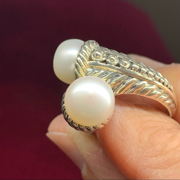 Beautiful Sterling Silver Cultured Freshwater Button Pearl Ring Size 5 - Picture 9 of 14